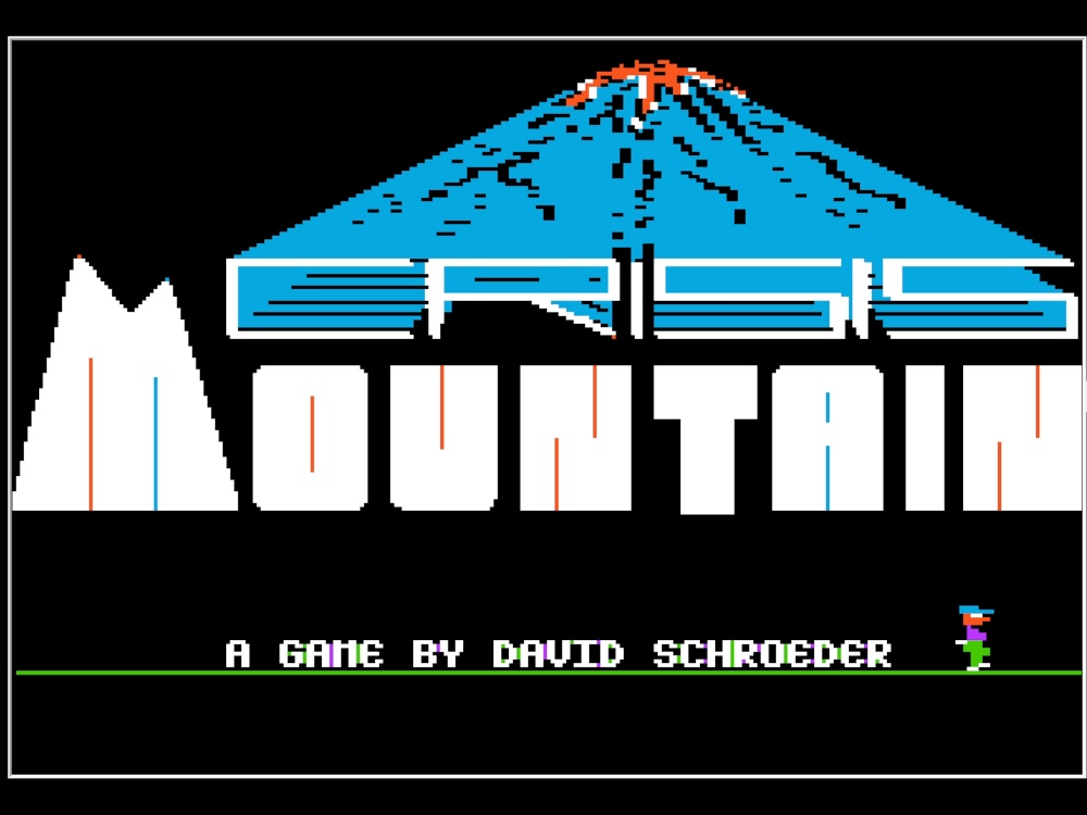 Title Screen of Crisis Mountain for Apple II